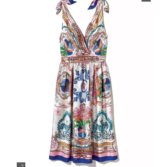 Anthropologie Dresses & Skirts - Anthropologie Collette Dinnigan Tied Acionna Silk Short Casual Dress Size 8